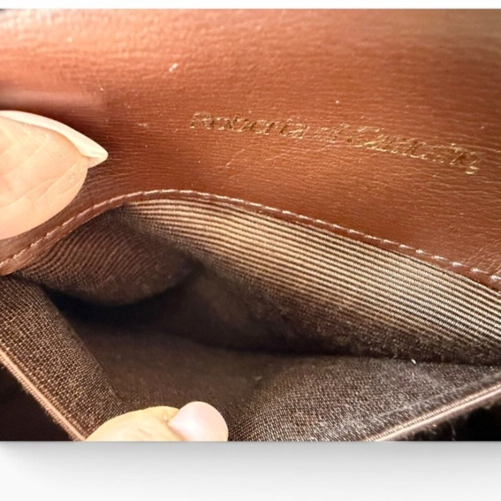 Roberta di Camerino Vintage 1960s Leather Frame Doctor Bag Black Brown Italy 356 - Picture 11 of 12